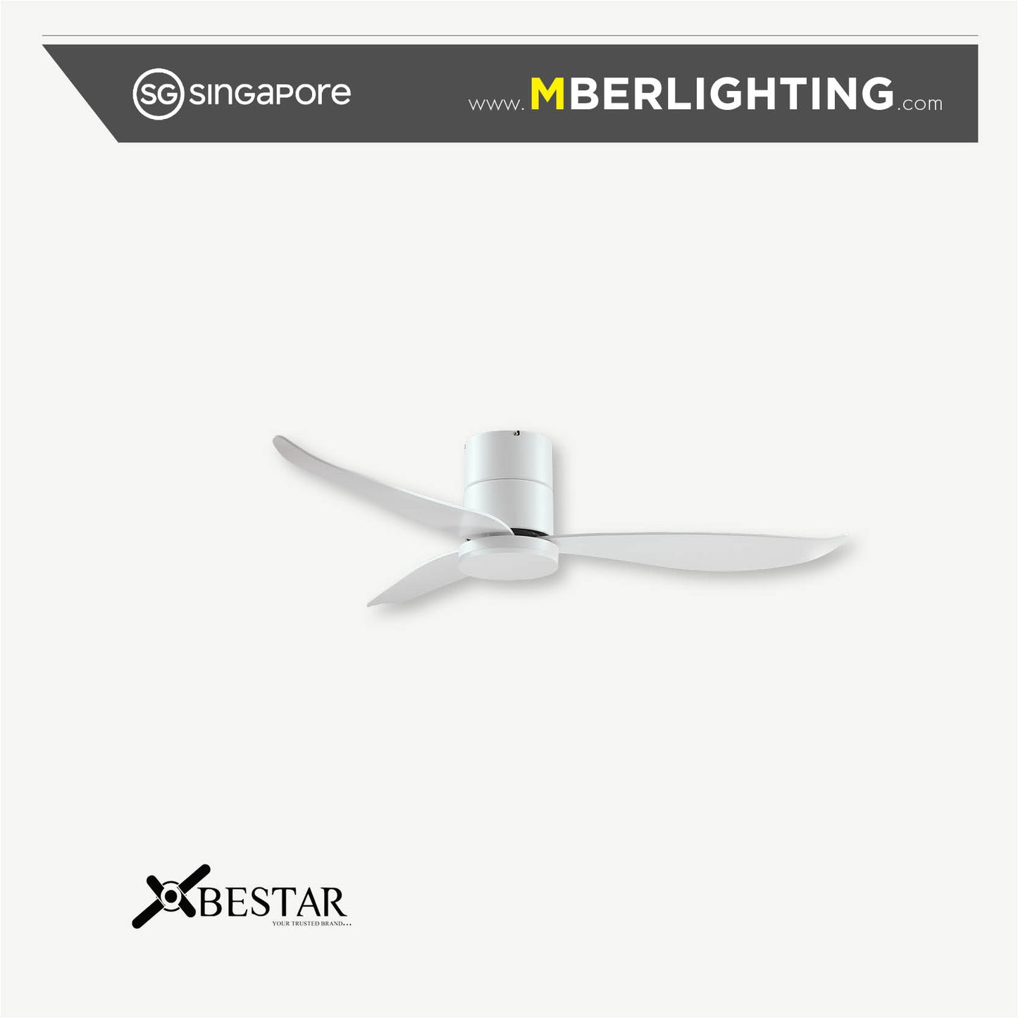 FALCON 3-Blades Hugger Ceiling Fan WHITE