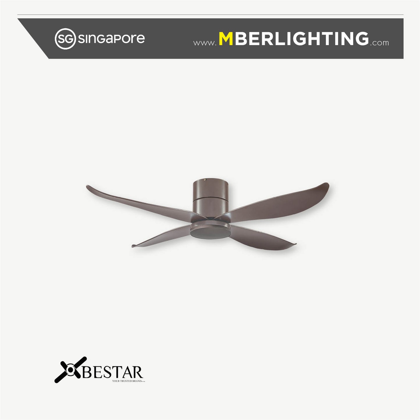 FALCON 4-Blades Hugger Ceiling Fan MOCHA