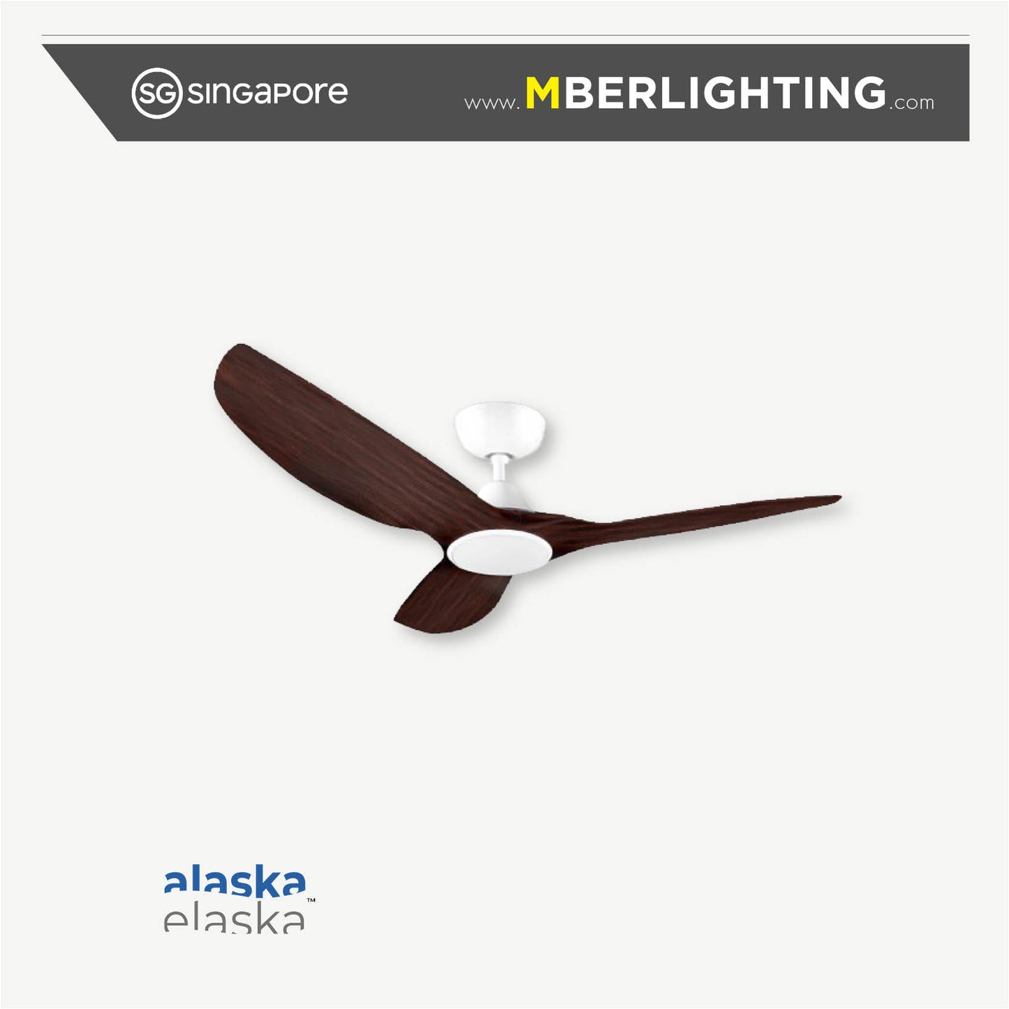 AURA 3-Blades Drop Rod Ceiling Fan DARK WOOD