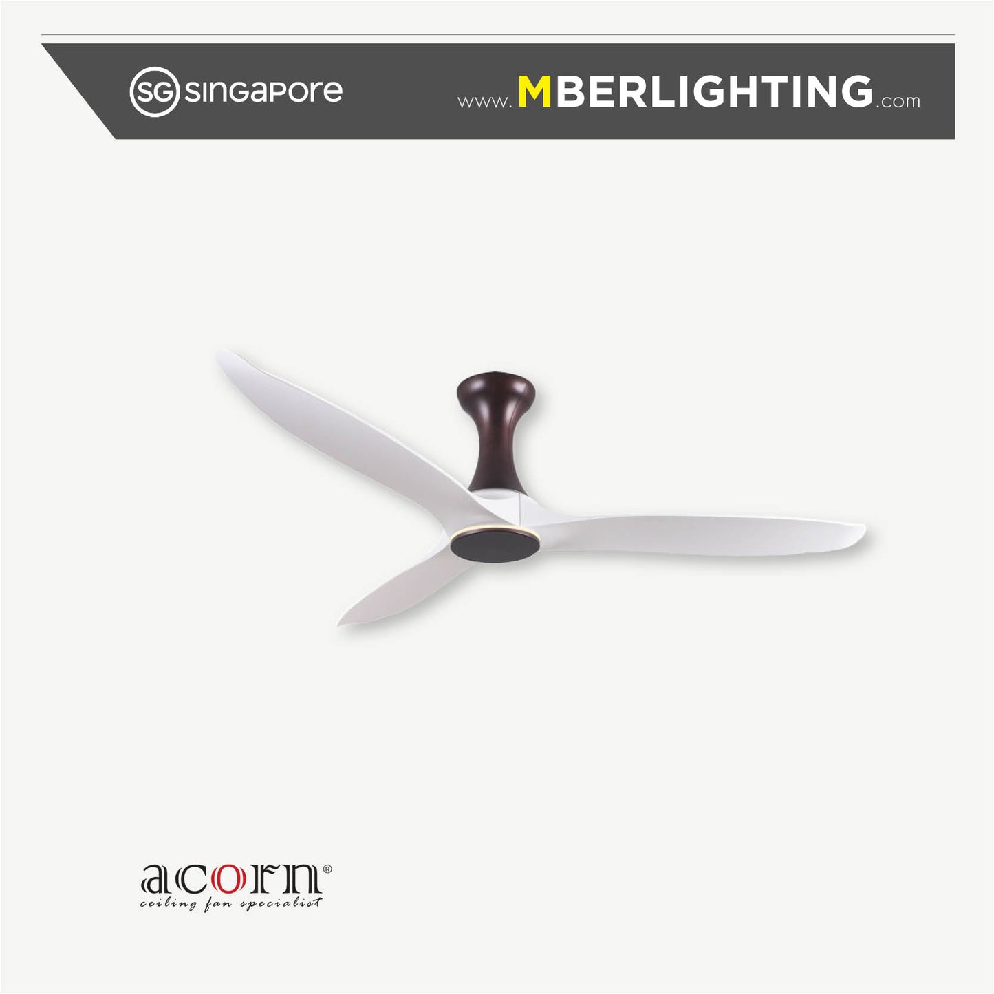 COVE DC260 3-Blades Hugger Ceiling Fan WHITE