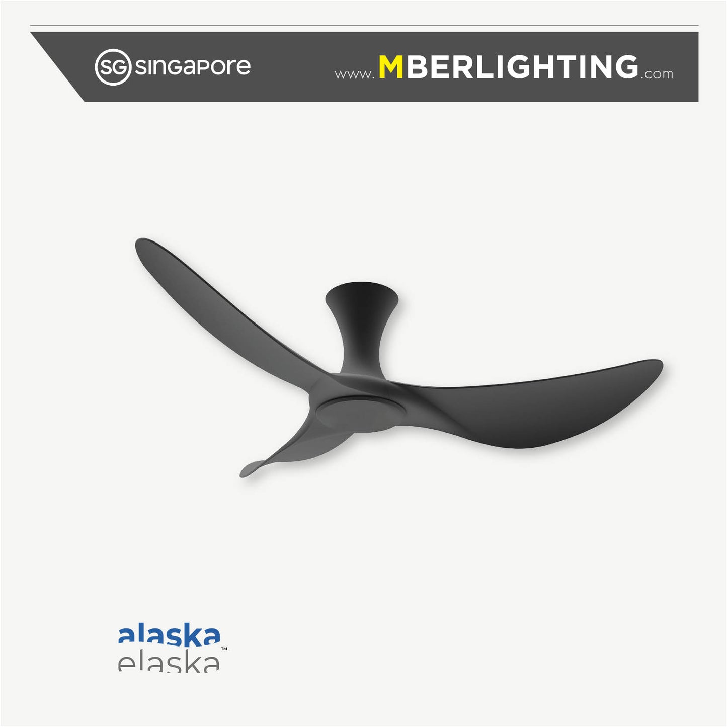 BuraH CuraH 3-Blades Hugger Ceiling Fan BLACK