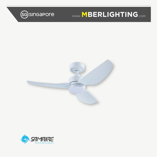 E-CO 3-Blades Drop Rod Ceiling Fan WHITE