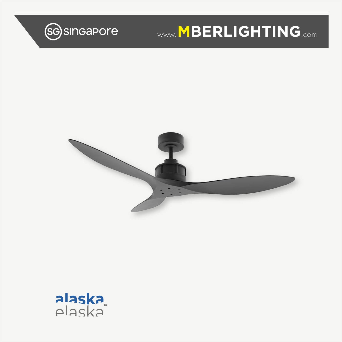 EGALE 3-Blades Drop Rod Ceiling BLACK