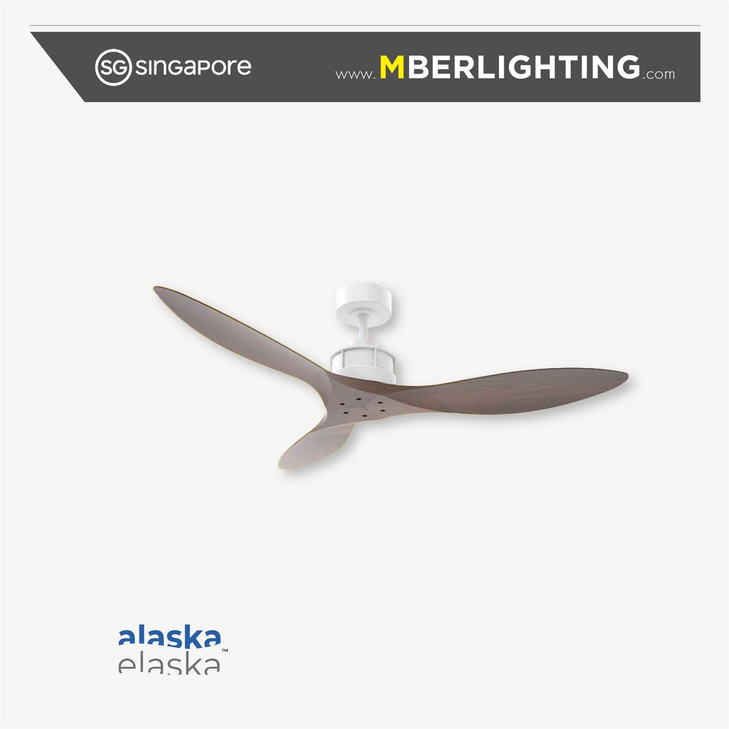 EGALE 3-Blades Drop Rod Ceiling DARK WOOD
