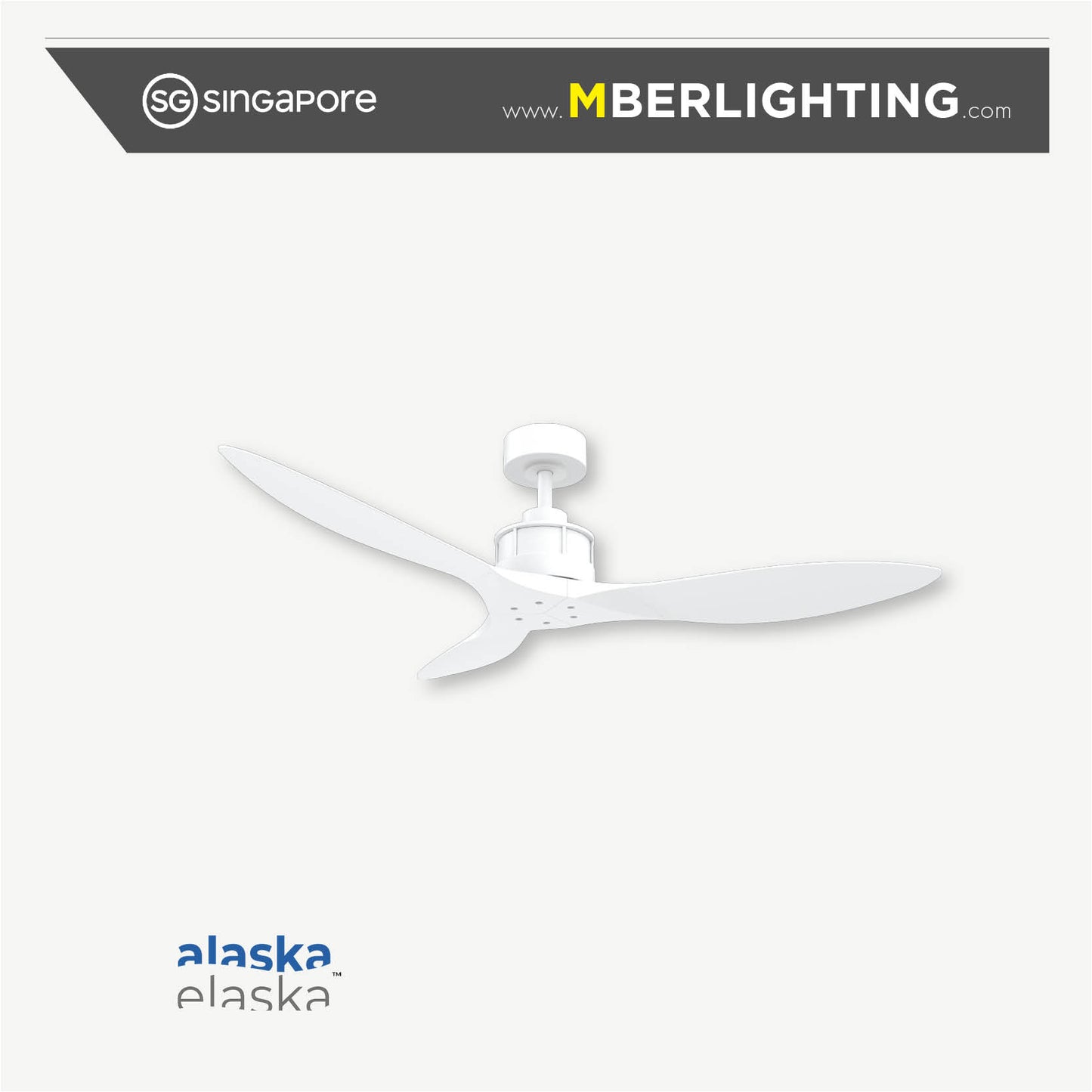 EGALE 3-Blades Drop Rod Ceiling WHITE