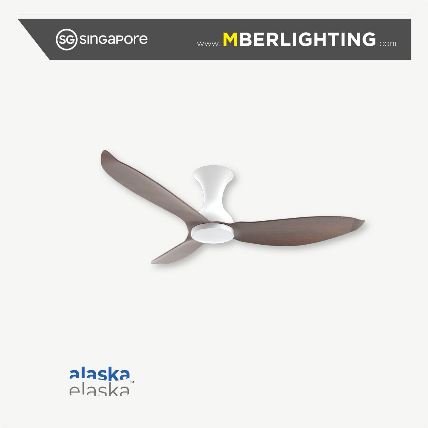EVORA JETT 3-Blades Hugger Ceiling Fan DARK WOOD