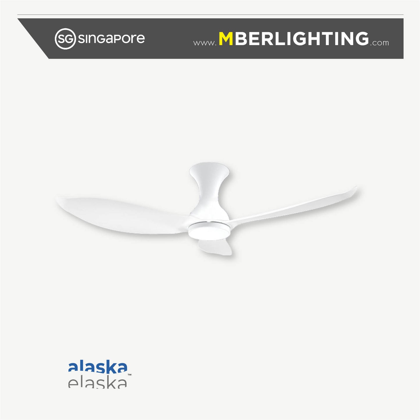 EVORA-JETT 52" ceiling fan in full white with LED light kit