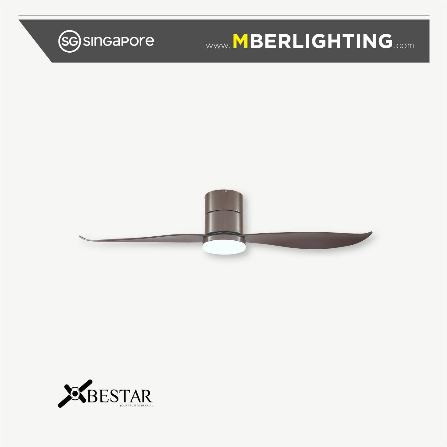 FALCON 2-Blades Hugger Ceiling Fan MOCHA