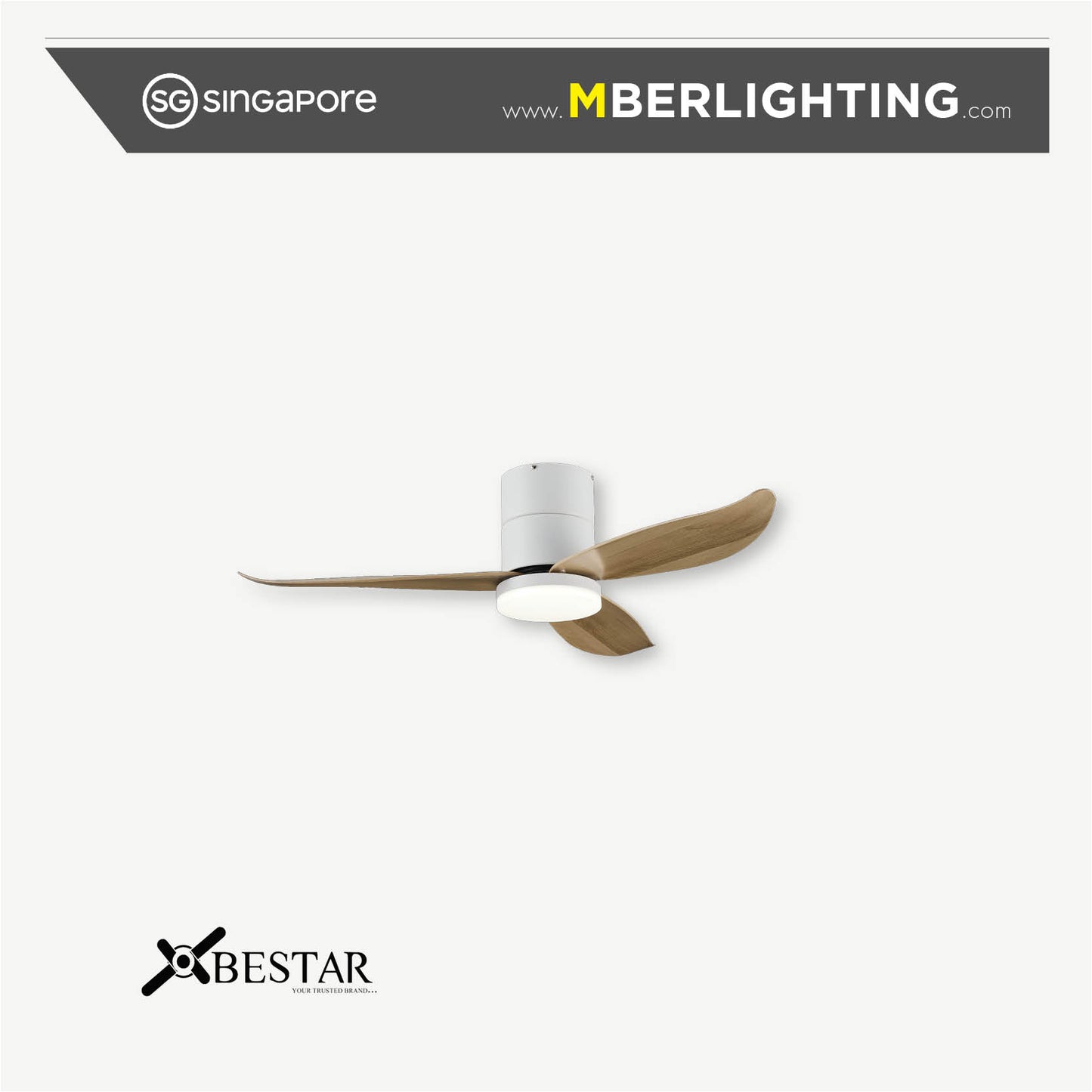 FALCON 3-Blades Hugger Ceiling Fan MAPLE