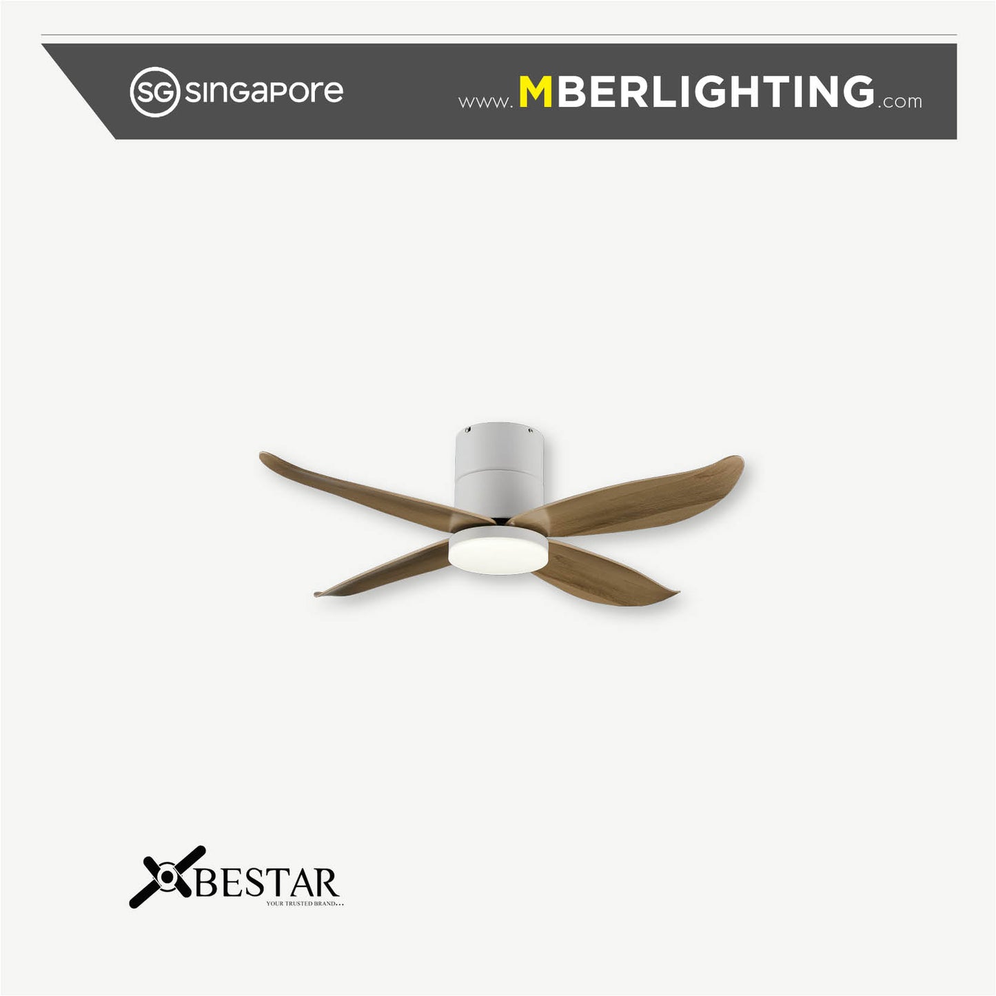 FALCON 4-Blades Hugger Ceiling Fan MAPLE