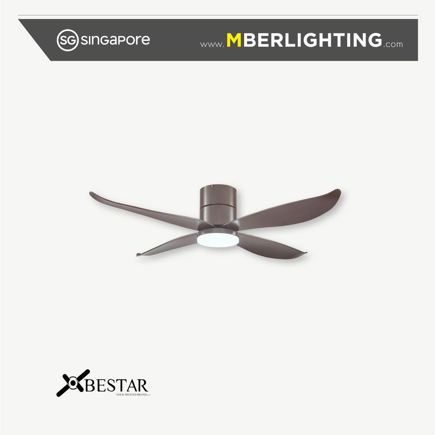 FALCON 4-Blades Hugger Ceiling Fan MOCHA