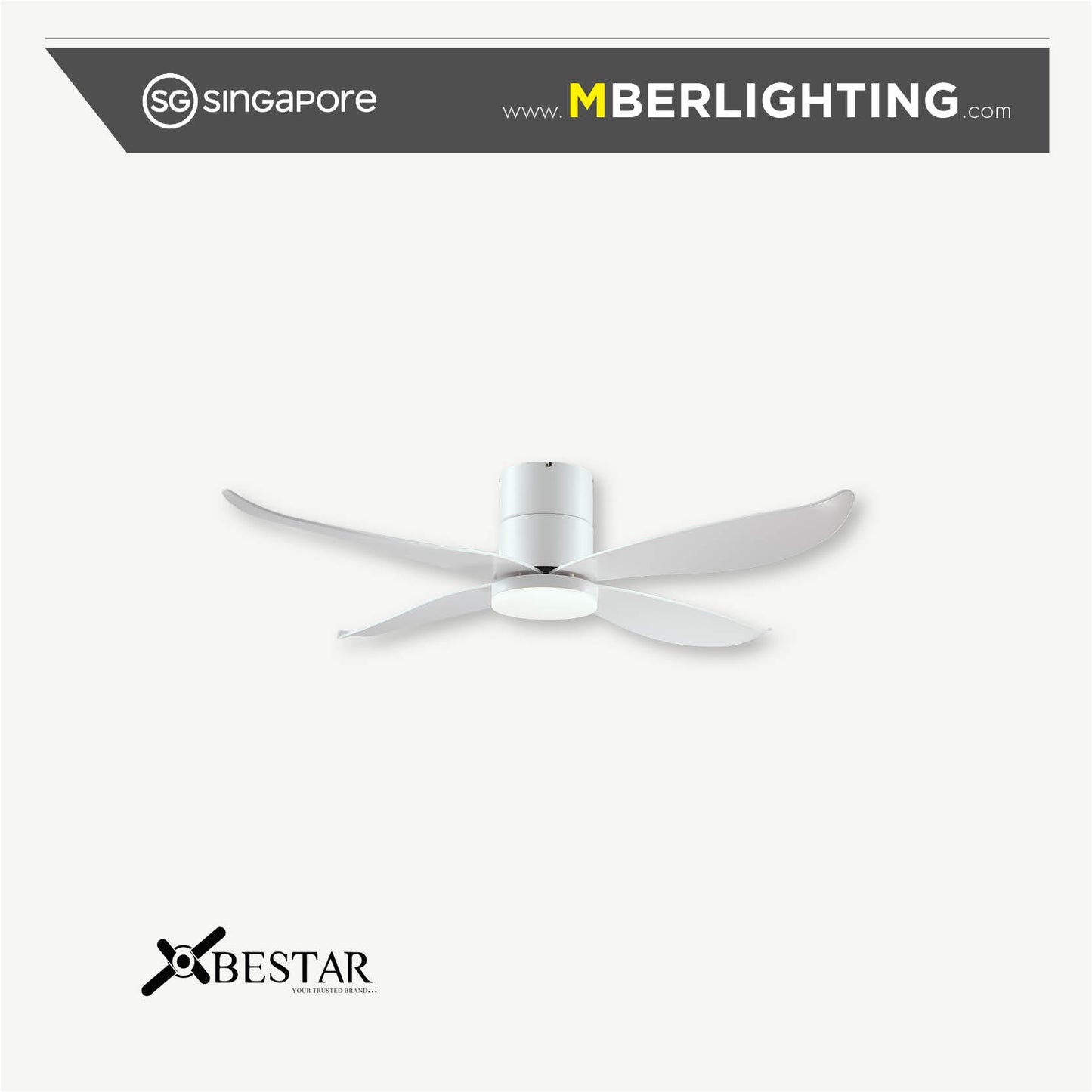 FALCON 4-Blades Hugger Ceiling Fan WHITE