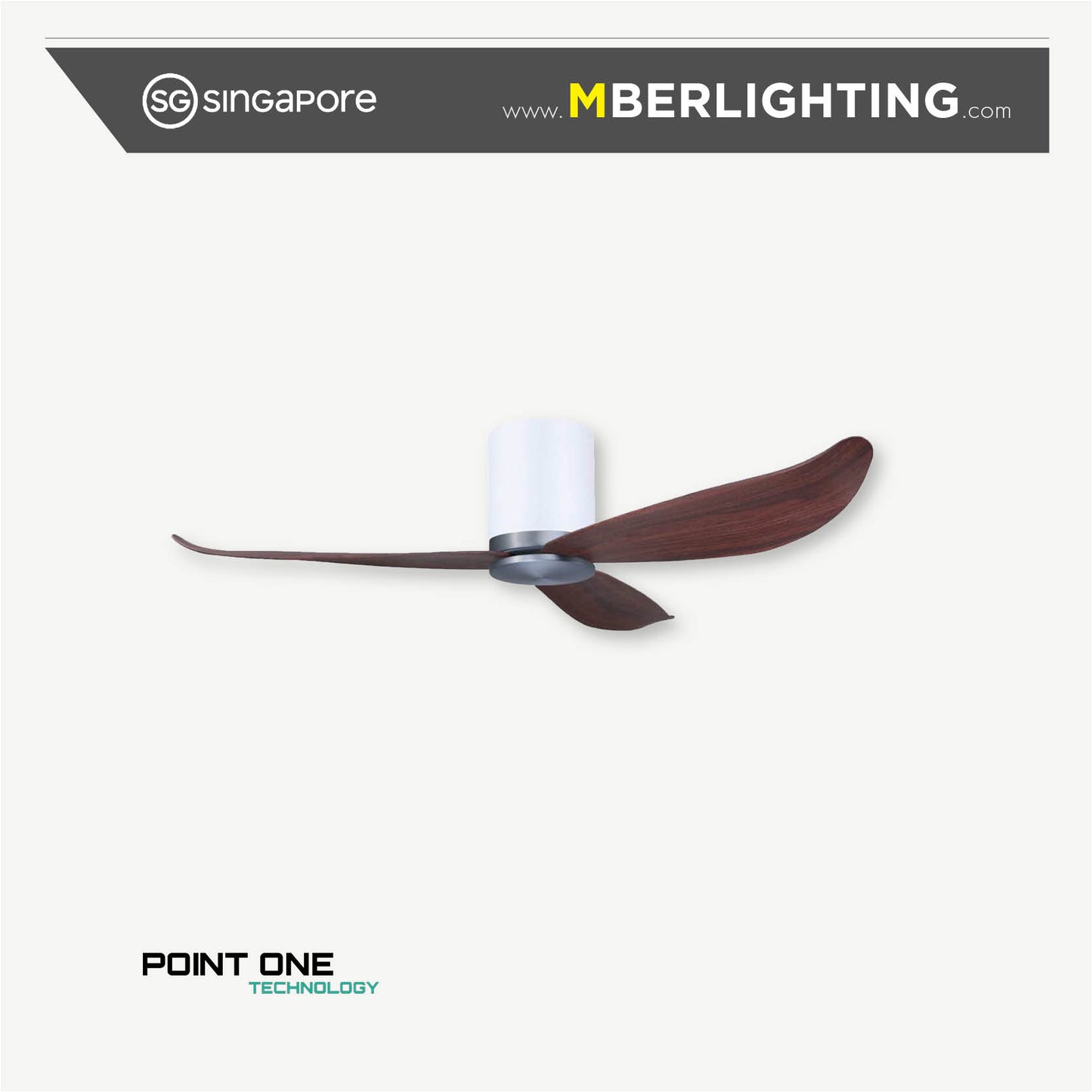 GUST 01 3-Blades Hugger Ceiling Fan CHERRYWOOD