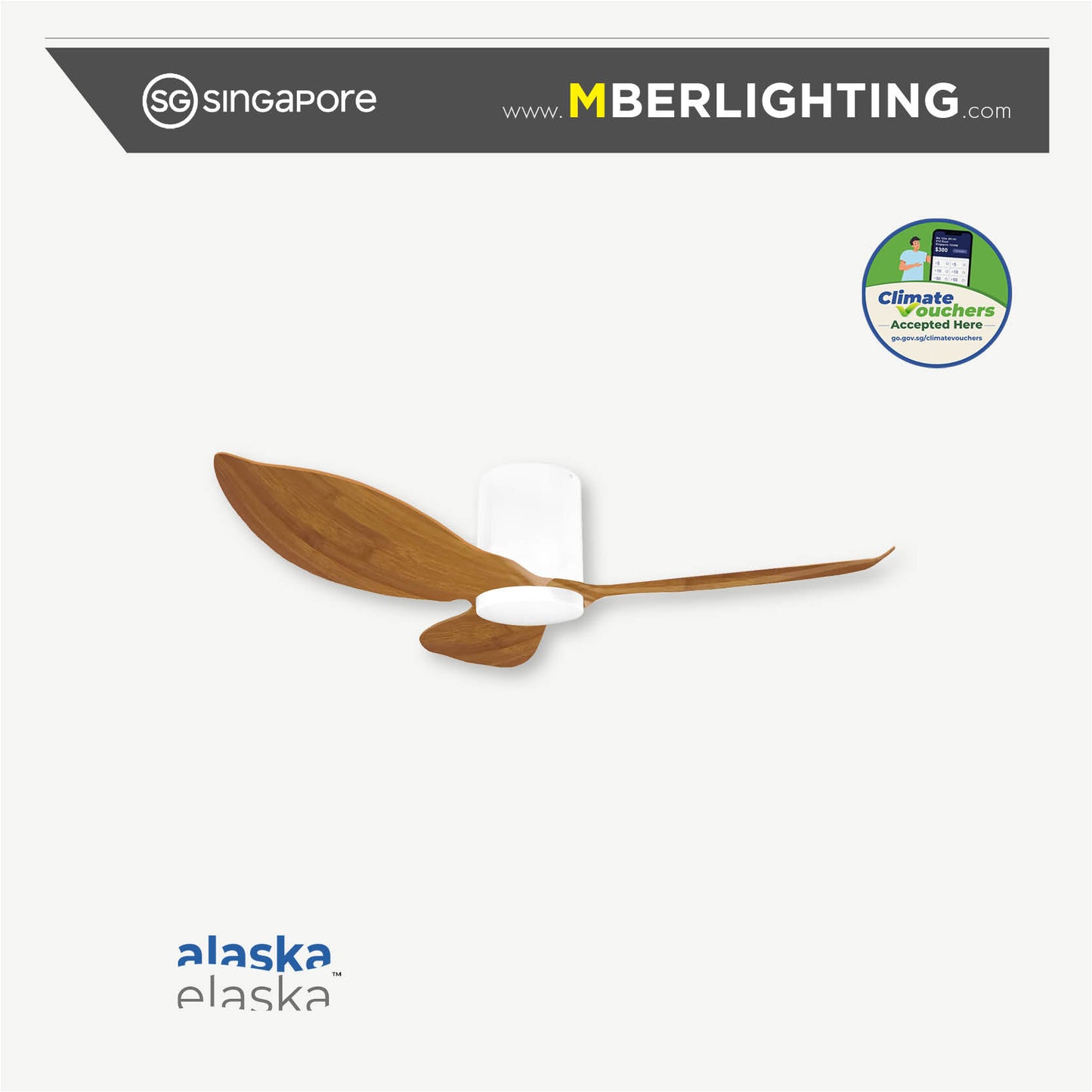 HYDSEN 3-Blades Hugger Ceiling Fan PARQUET