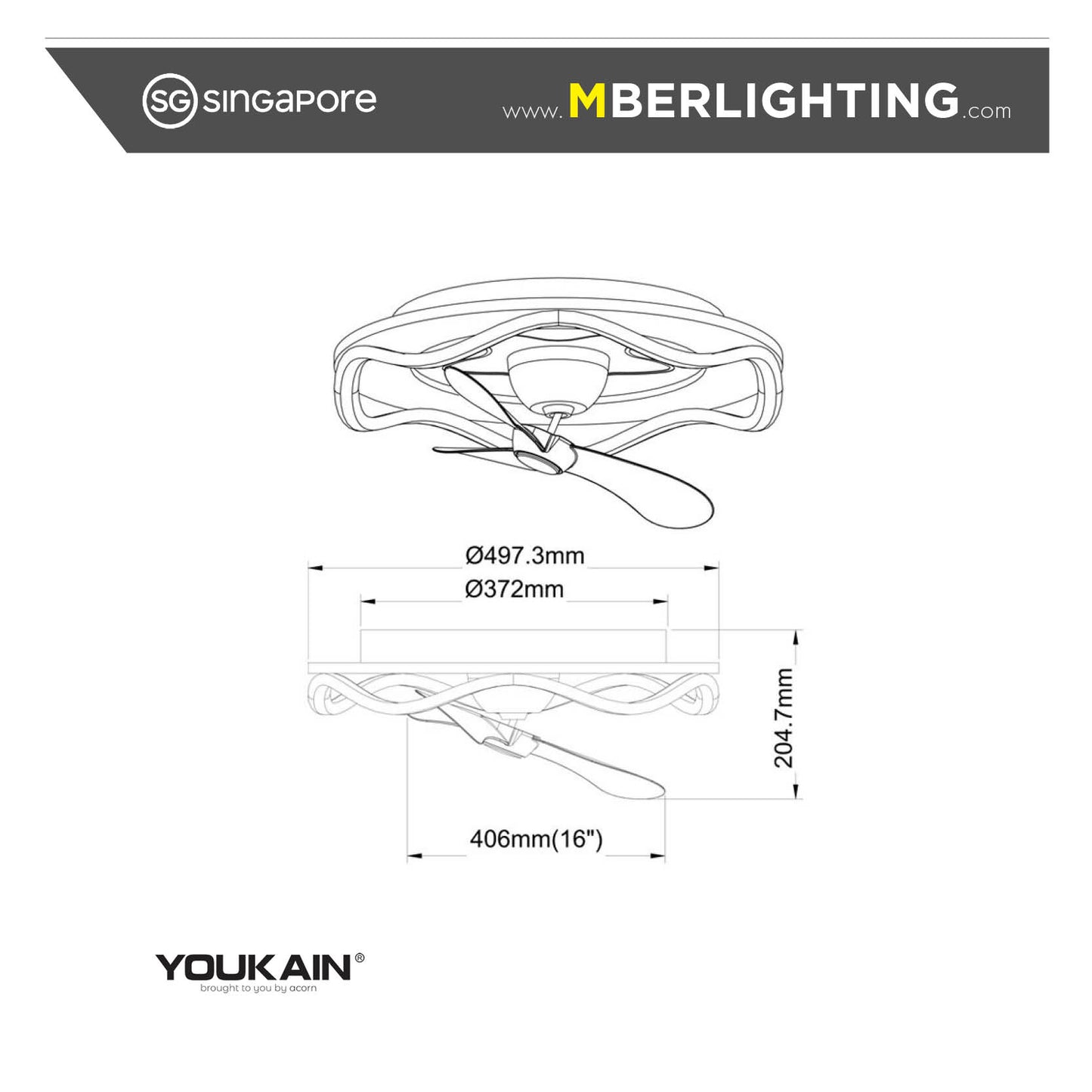 LUMINARY YJ-1012 Ceiling Light with Air Circulator