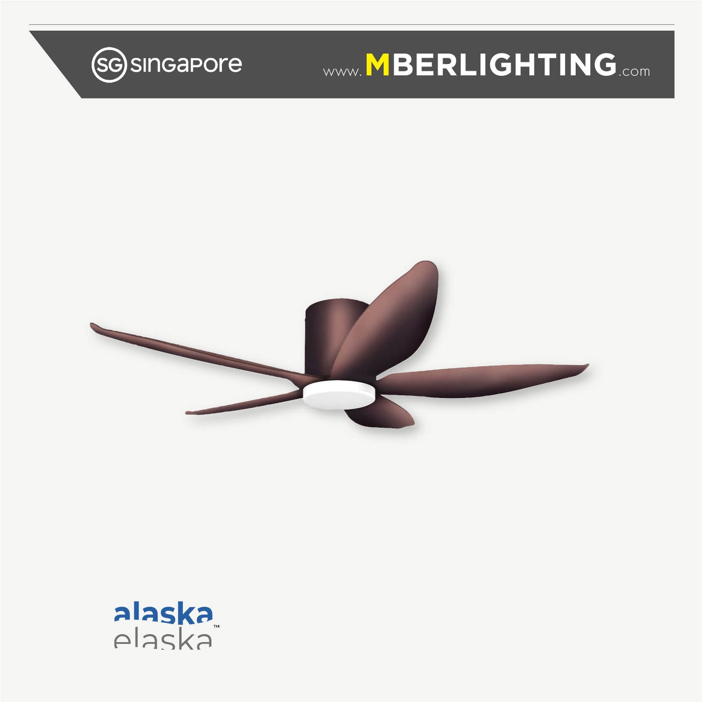 STARASON+ 5-Blades Hugger Ceiling Fan DARK ROSE