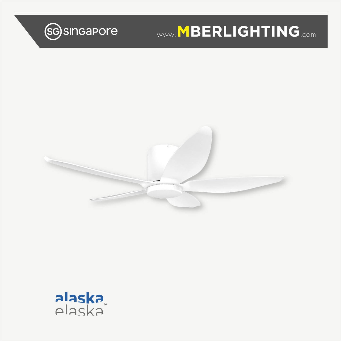 STARASON+ 5-Blades Hugger Ceiling Fan WHITE