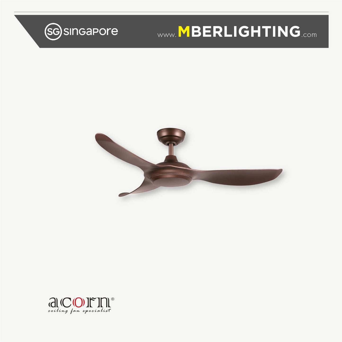 VOGA DC368 3-Blades Drop-Rod Ceiling Fan SAND GOLD