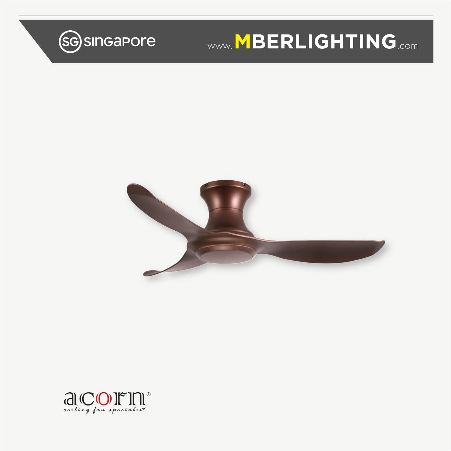 VOGA DC368H 3-Blades Hugger Ceiling SAND GOLD