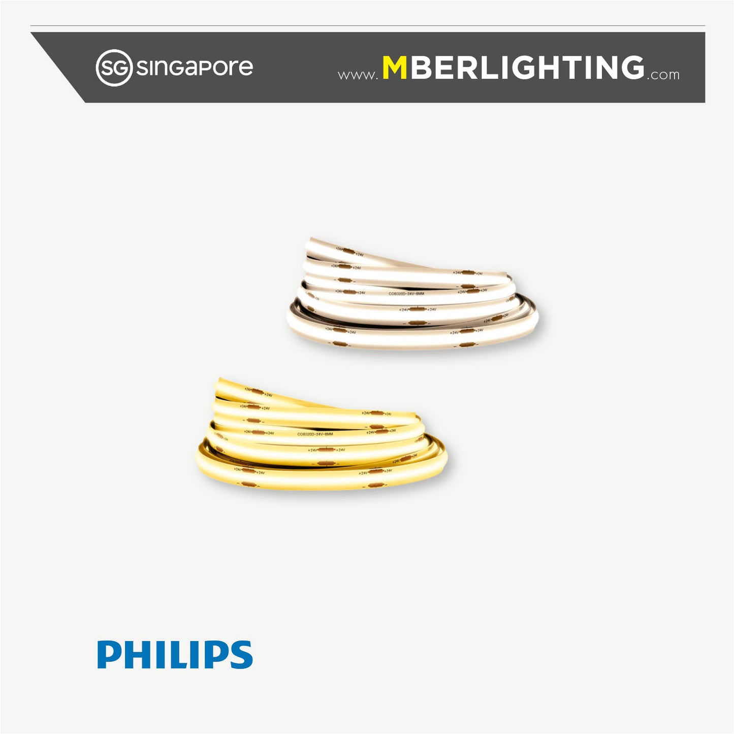 Philips LED COB 5m Lightstrip in warm or white light