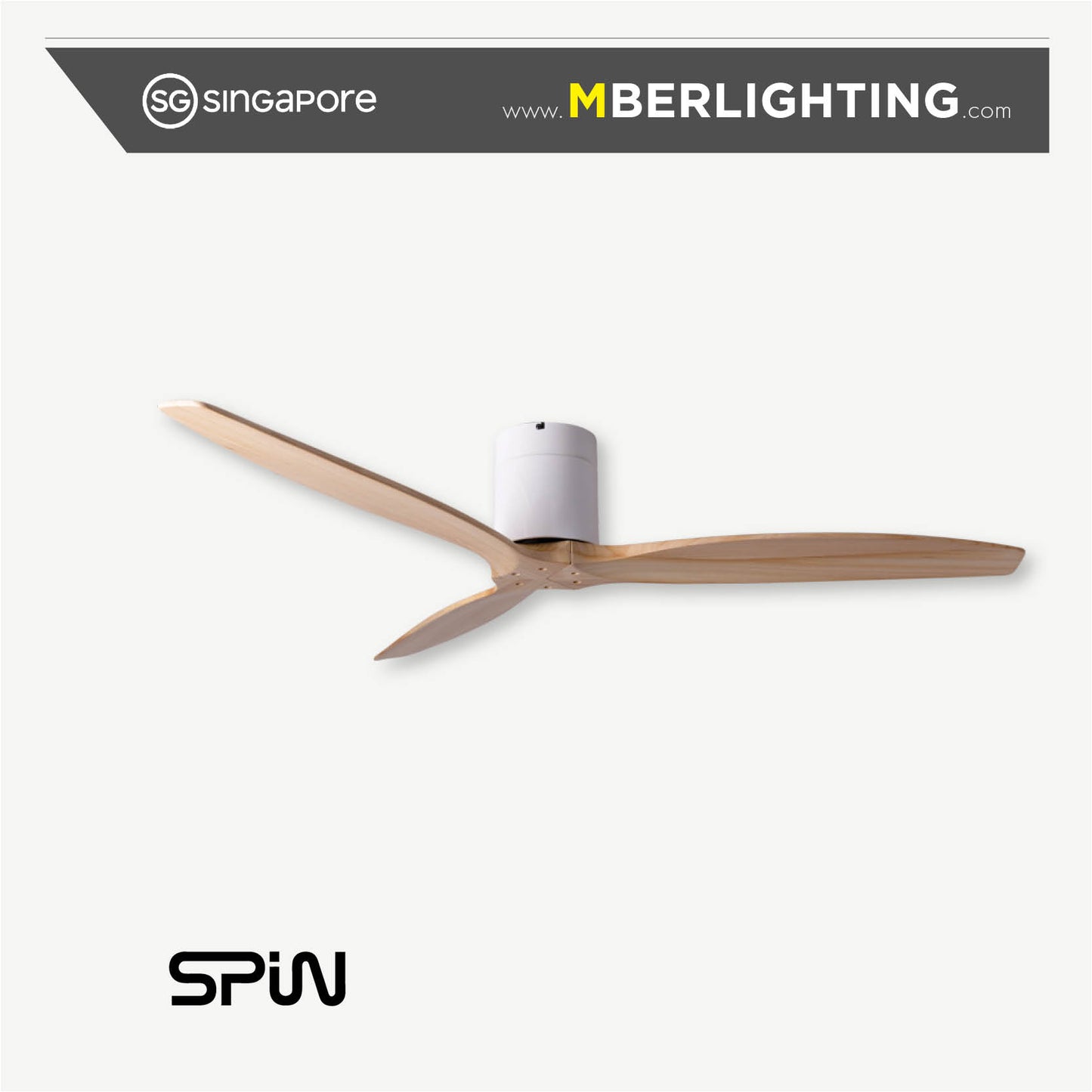 TIMBER 3-Blades Hugger Ceiling Fan OAK