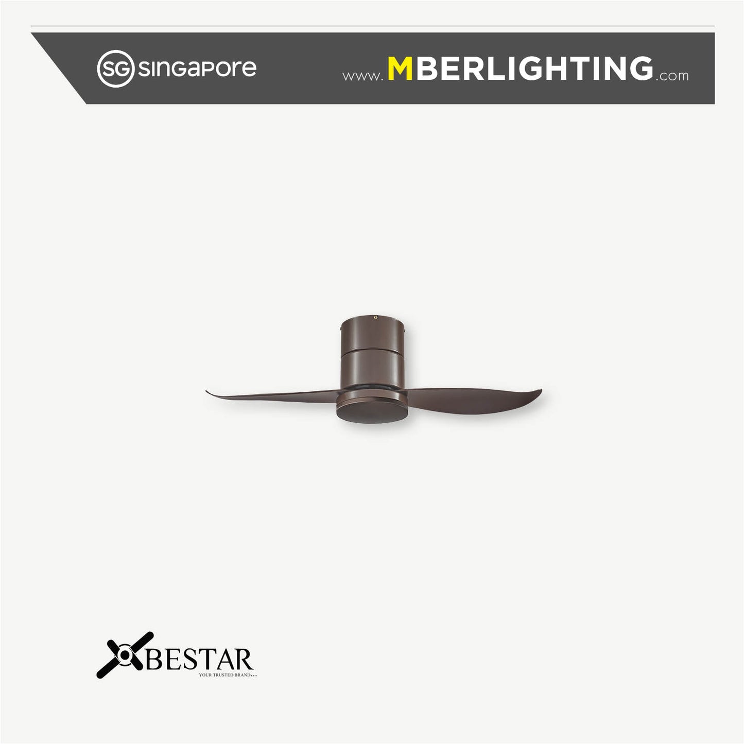 FALCON 2-Blades Hugger Ceiling Fan MOCHA