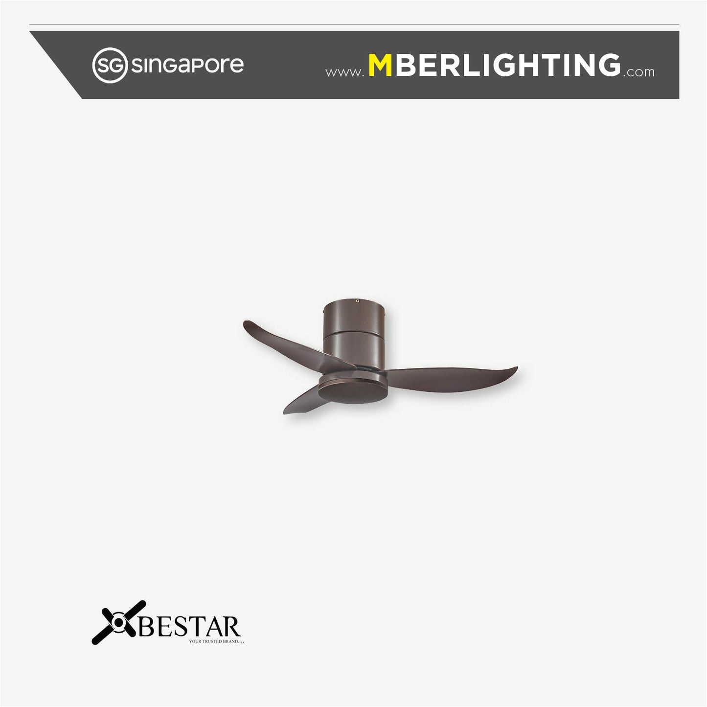 FALCON 3-Blades Hugger Ceiling Fan MOCHA