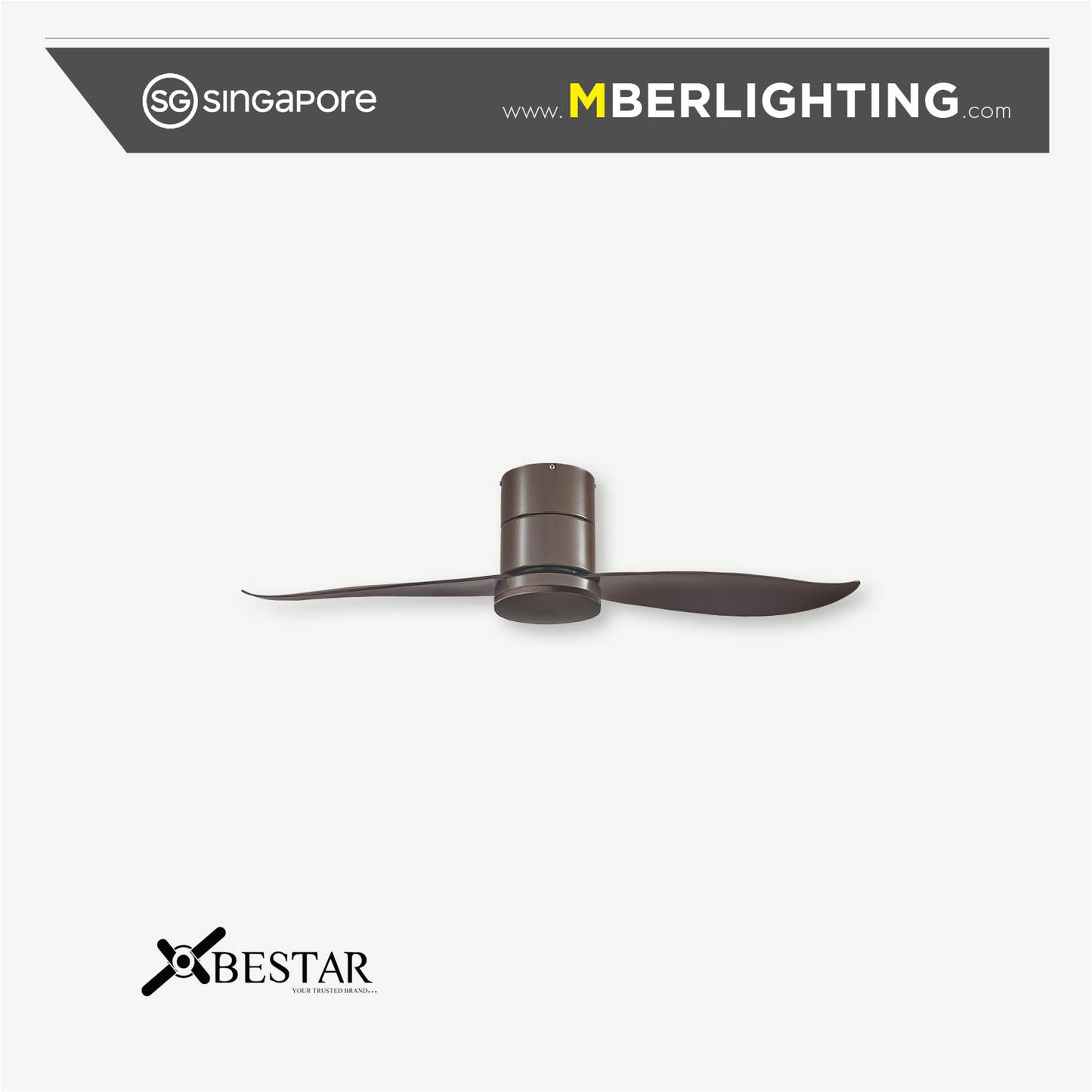 FALCON 2-Blades Hugger Ceiling Fan MOCHA