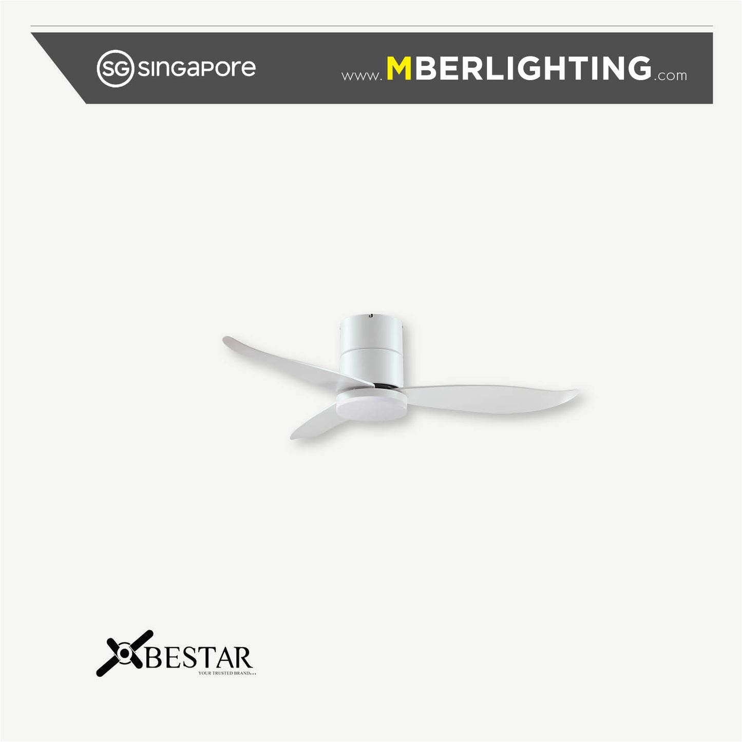 FALCON 3-Blades Hugger Ceiling Fan WHITE