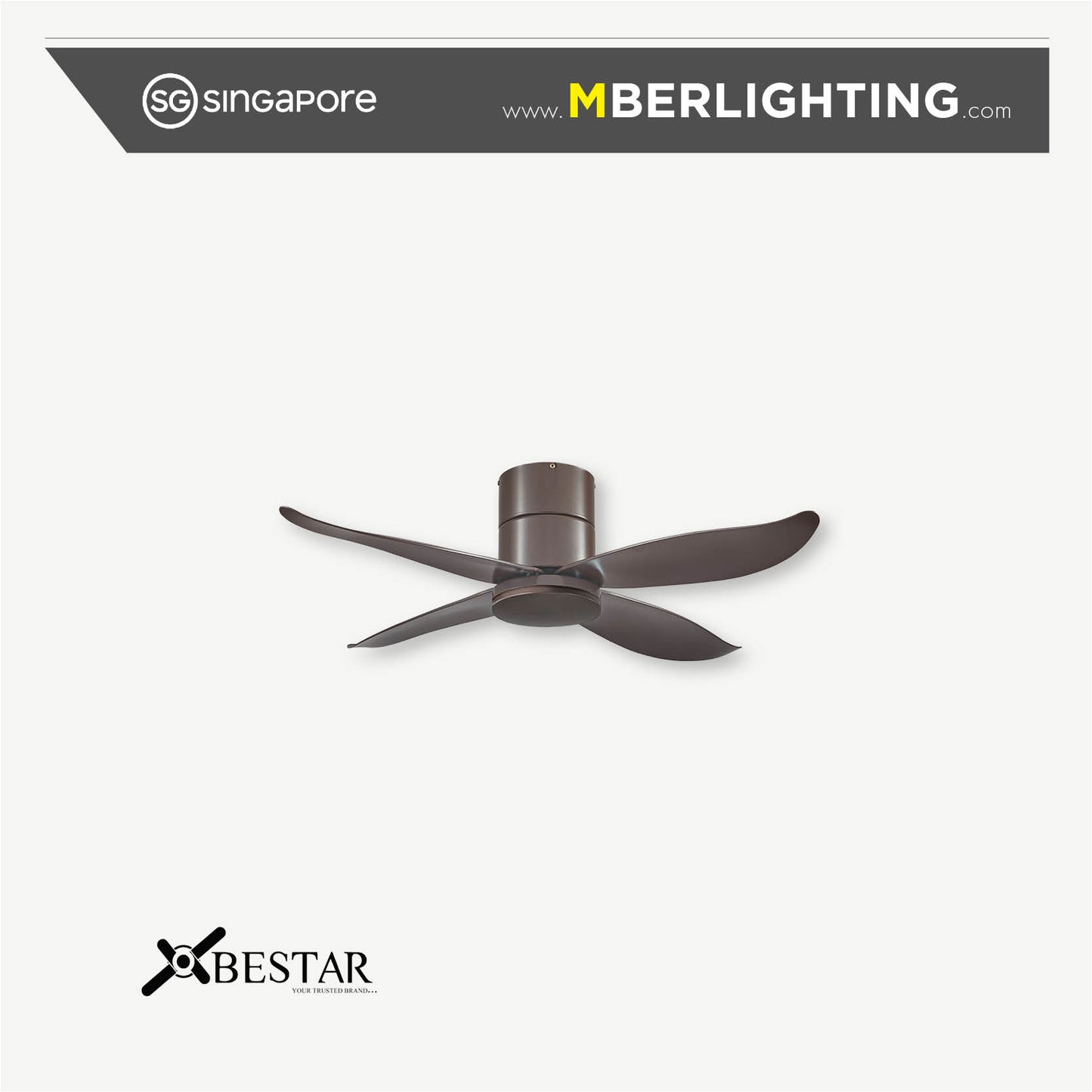 FALCON 4-Blades Hugger Ceiling Fan MOCHA