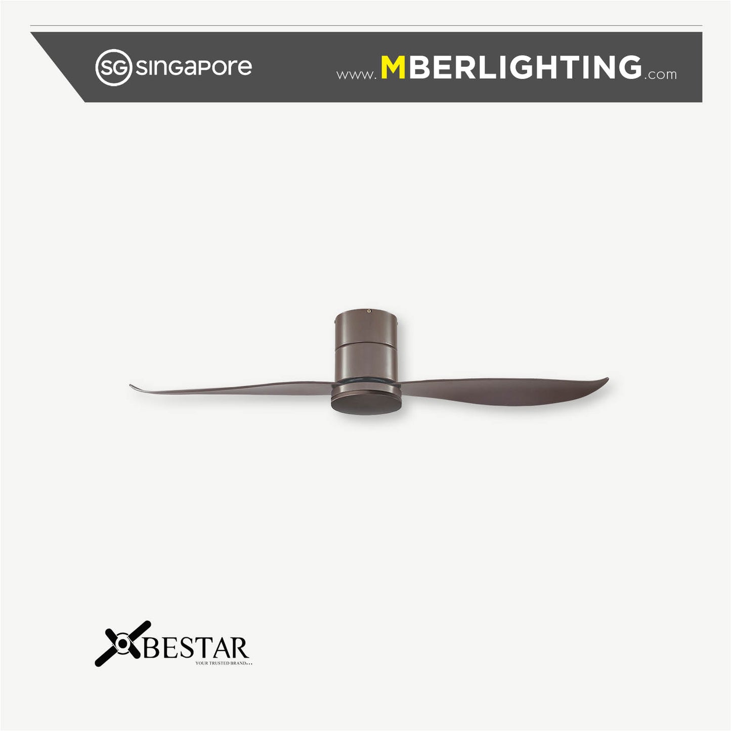 FALCON 2-Blades Hugger Ceiling Fan MOCHA