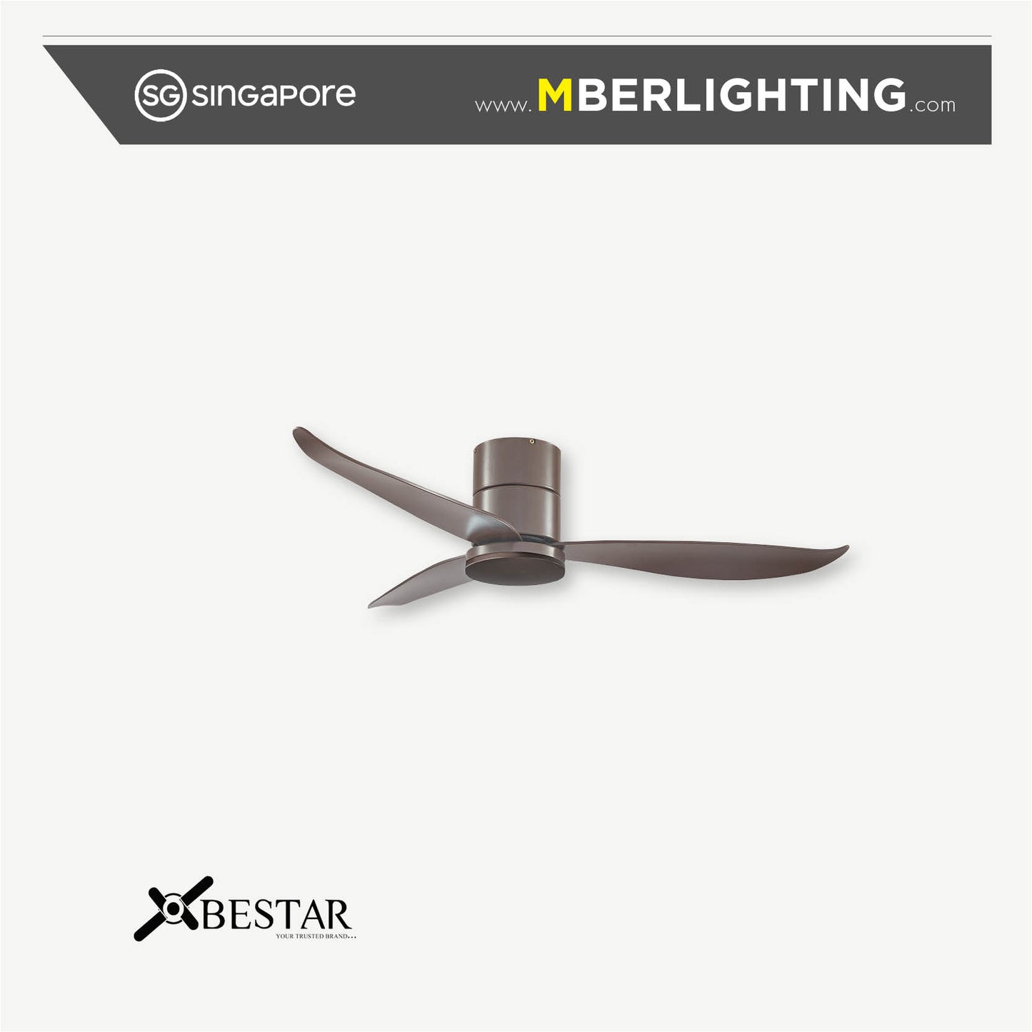 FALCON 3-Blades Hugger Ceiling Fan MOCHA