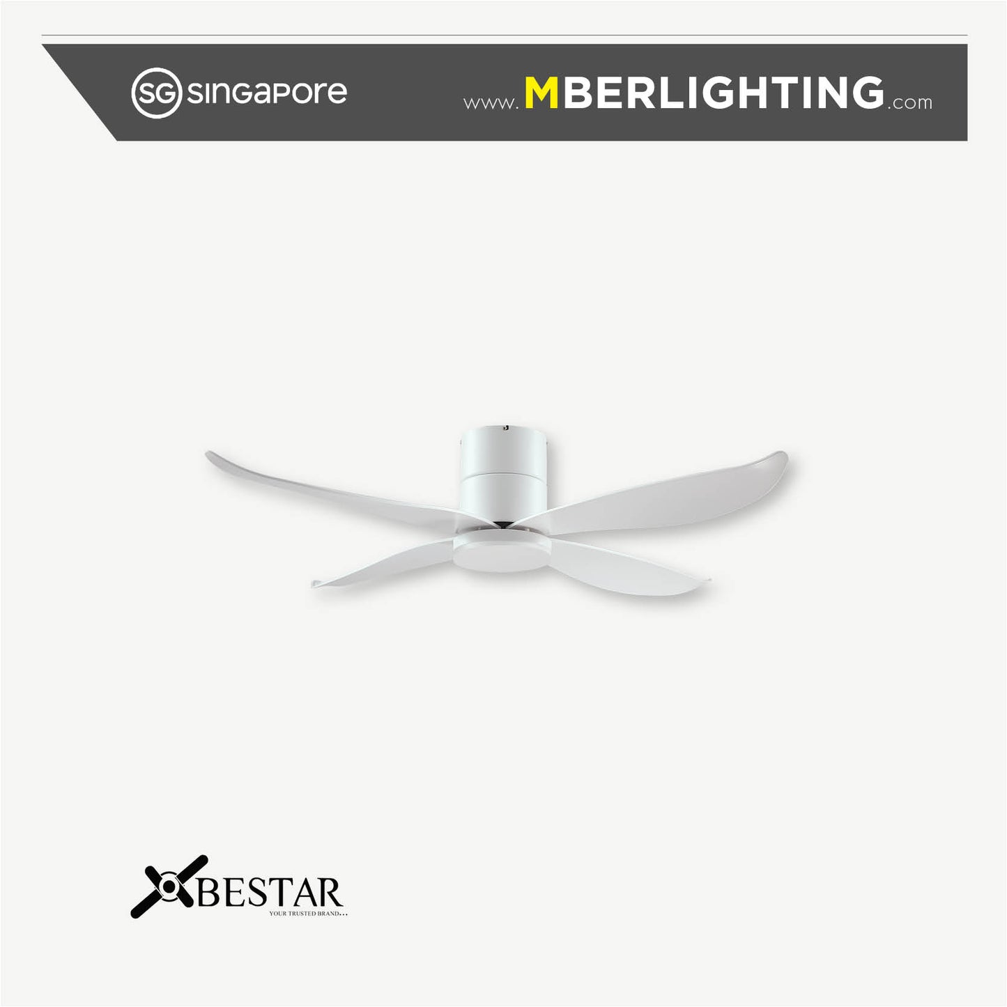 FALCON 4-Blades Hugger Ceiling Fan WHITE