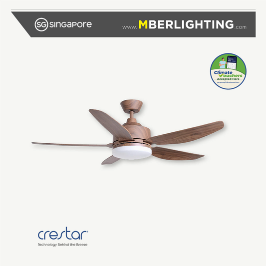 AIRIS+ 5-Blades Drop-Rod Ceiling Fan WALNUT WOOD