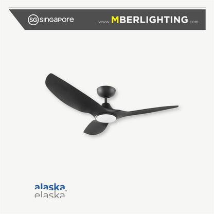 AURA 3-Blades Drop Rod Ceiling Fan BLACK