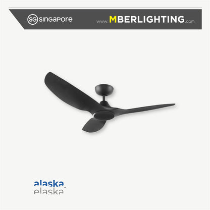 AURA 3-Blades Drop Rod Ceiling Fan BLACK