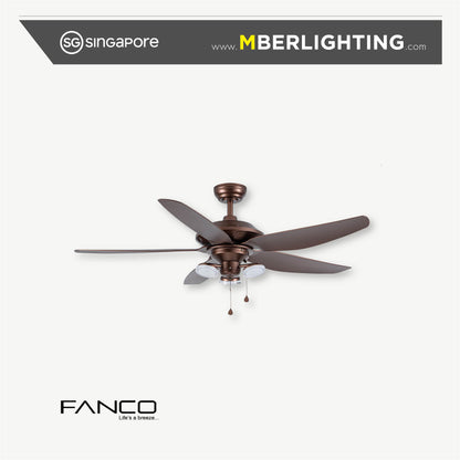 AIRTRACK PLUS 5-Blades Drop-Rod Ceiling Fan COPPER