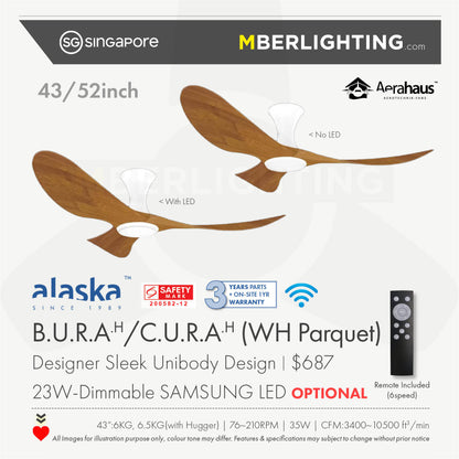 BuraH CuraH 3-Blades Hugger Ceiling Fan PARQUET
