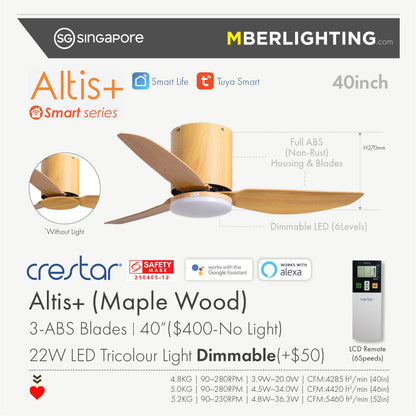 ALTIS+ 3-Blades Hugger Ceiling Fan MAPLE WOOD
