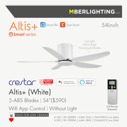 ALTIS+ 5-Blades Hugger Ceiling Fan WHITE