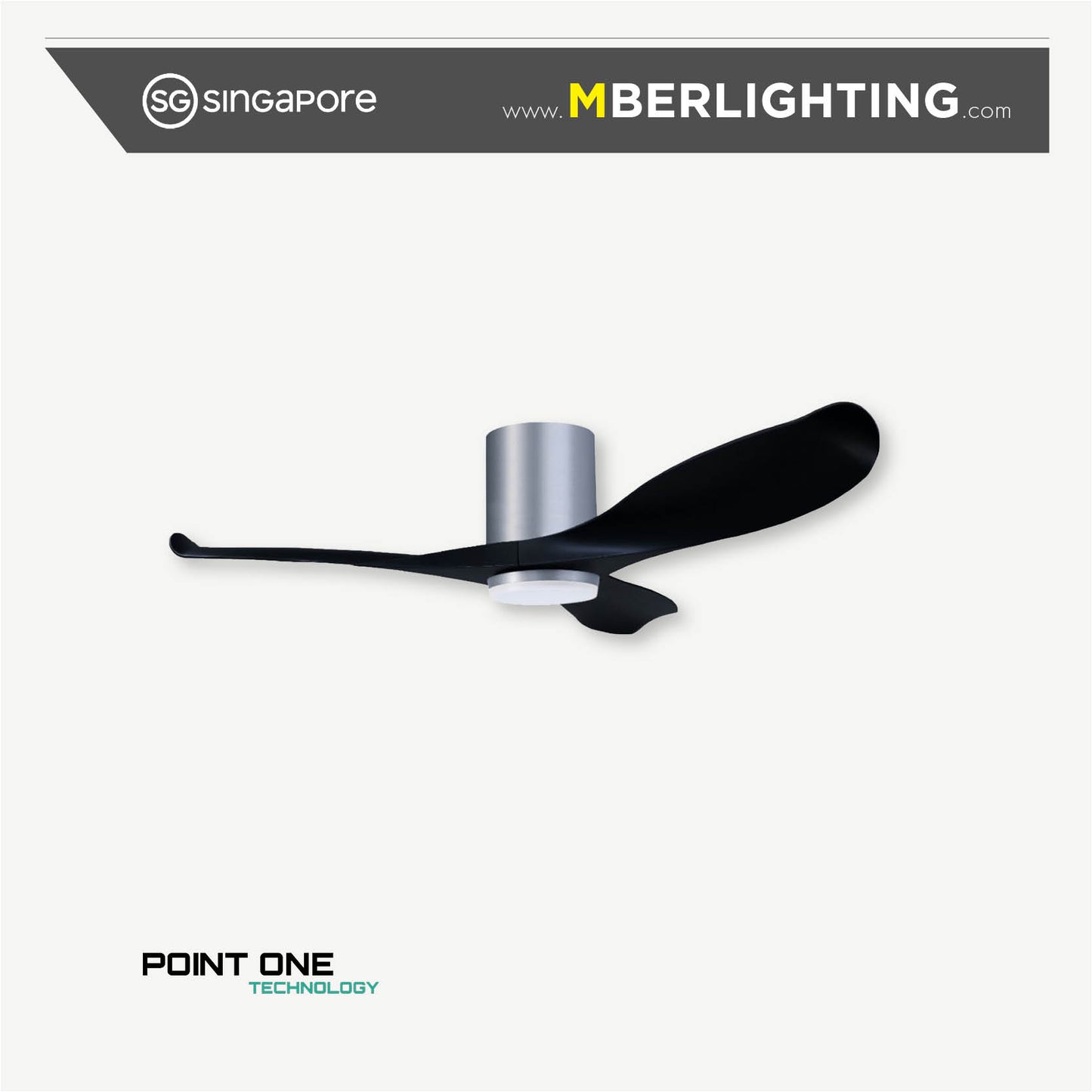 BLIZZARD 06 3-Blades Hugger Ceiling Fan BLACK