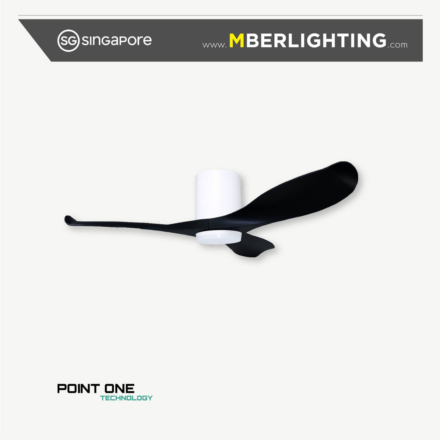 BLIZZARD 06 3-Blades Hugger Ceiling Fan BLACK