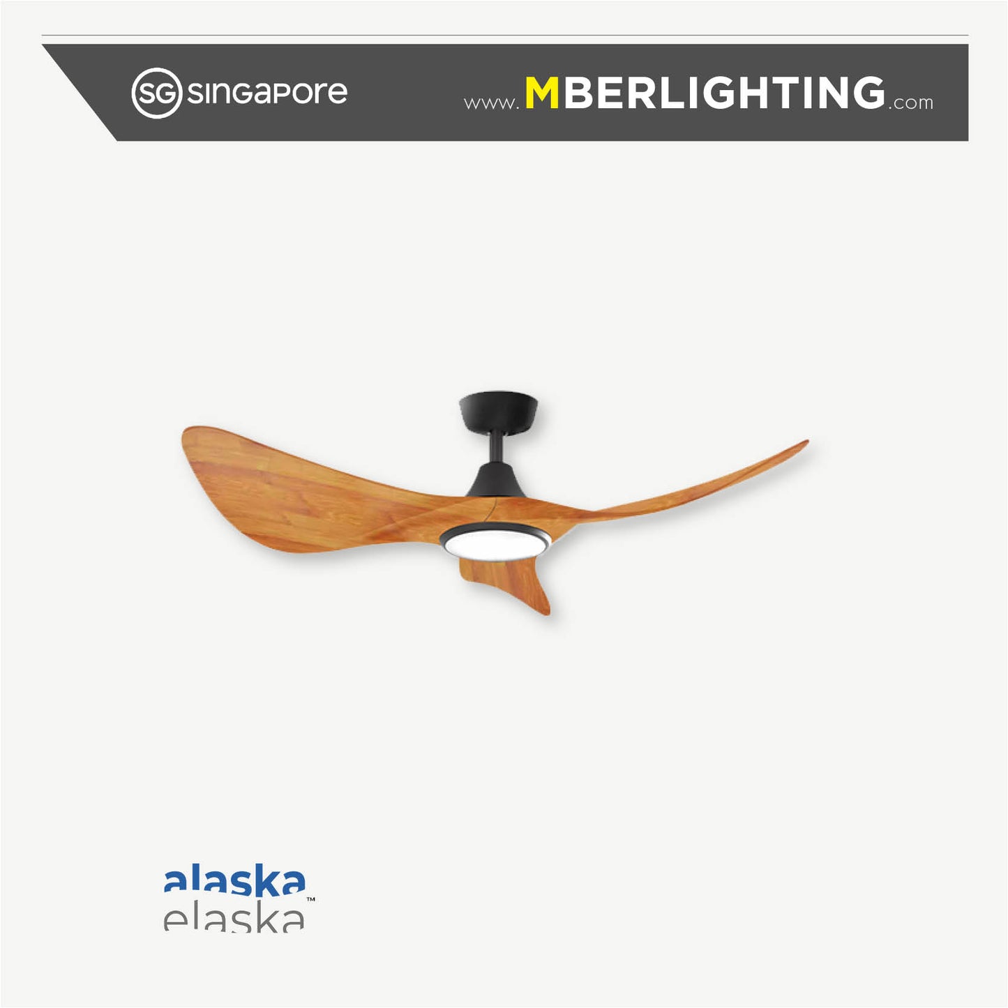 Bura Cura 3-Blades Drop Rod Ceiling Fan PARQUET