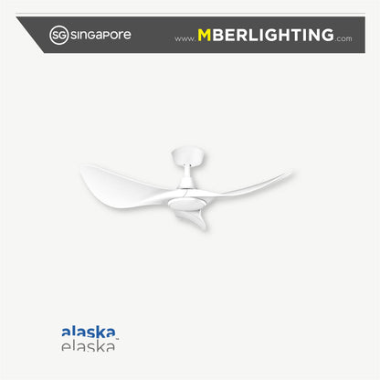 Bura Cura 3-Blades Drop Rod Ceiling Fan WHITE