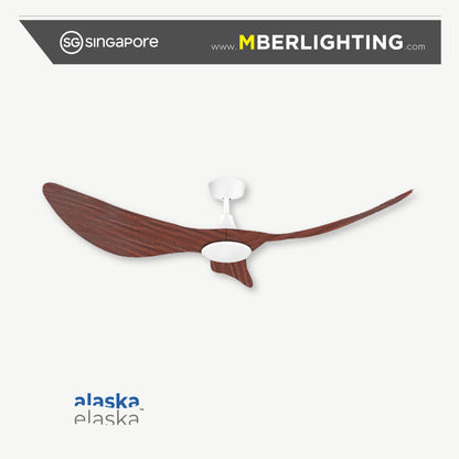 Bura Cura 3-Blades Drop Rod Ceiling Fan DARK WOOD