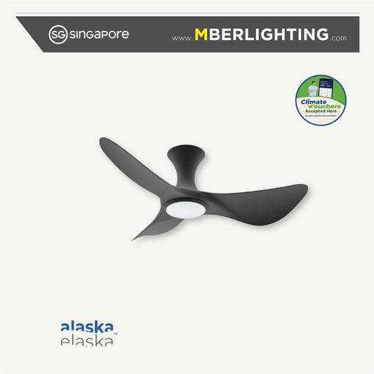 BuraH CuraH 3-Blades Hugger Ceiling Fan BLACK