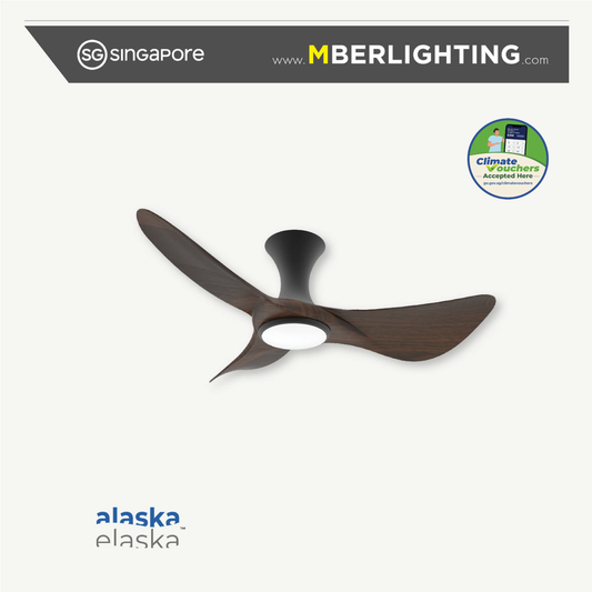 BuraH CuraH 3-Blades Hugger Ceiling Fan DARK WOOD