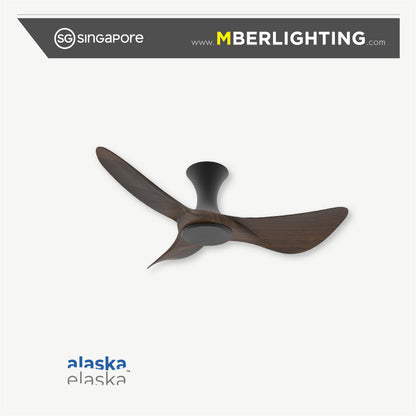 BuraH CuraH 3-Blades Hugger Ceiling Fan DARK WOOD