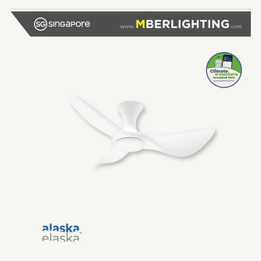 BuraH CuraH 3-Blades Hugger Ceiling Fan WHITE