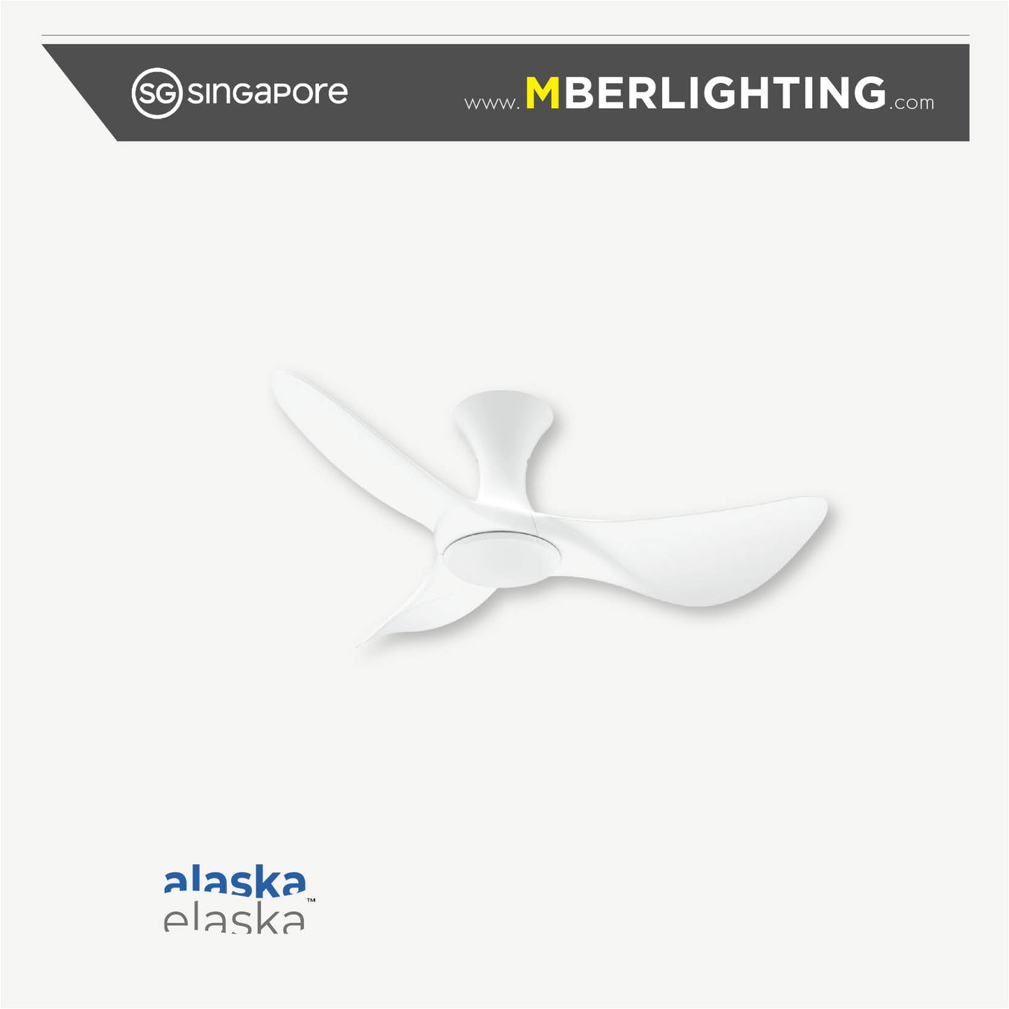 BuraH CuraH 3-Blades Hugger Ceiling Fan WHITE